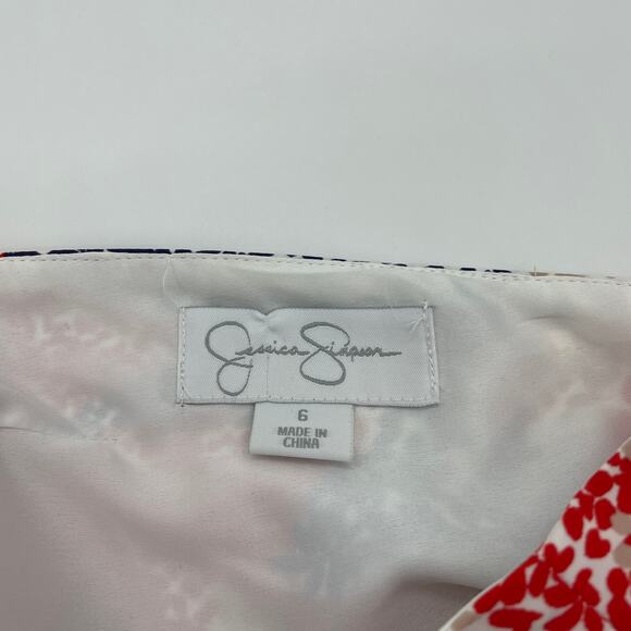 JESSICA SIMPSON Womens Summer Dress Size 6 High Neck Low Back Mini Fit Flare - Picture 5 of 10